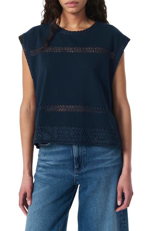 売れ筋商品|||ラグアンドボーン Tシャツ レディース トップス MARIANA TEXTURED - Top - navy LAGR-WS496_V1.jpg