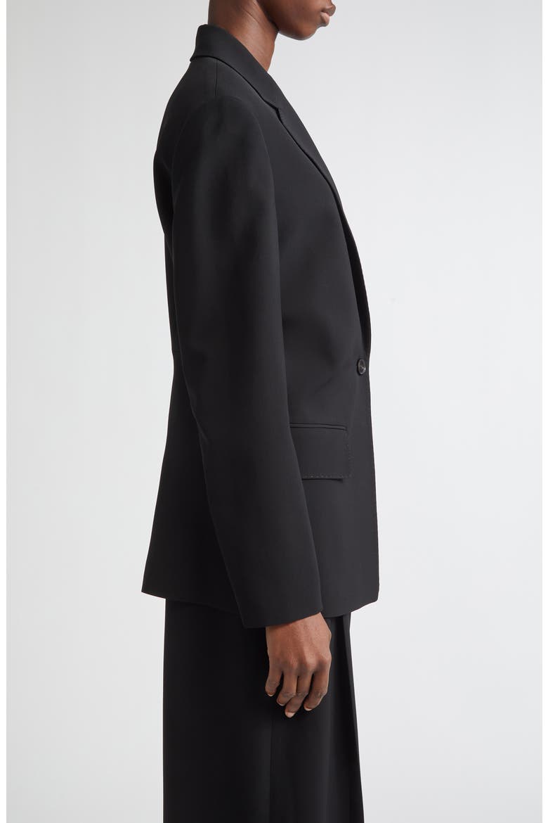 Structured Shoulder Fitted Responsible Finesse Crepe Blazer, Alternate, color, BLACK