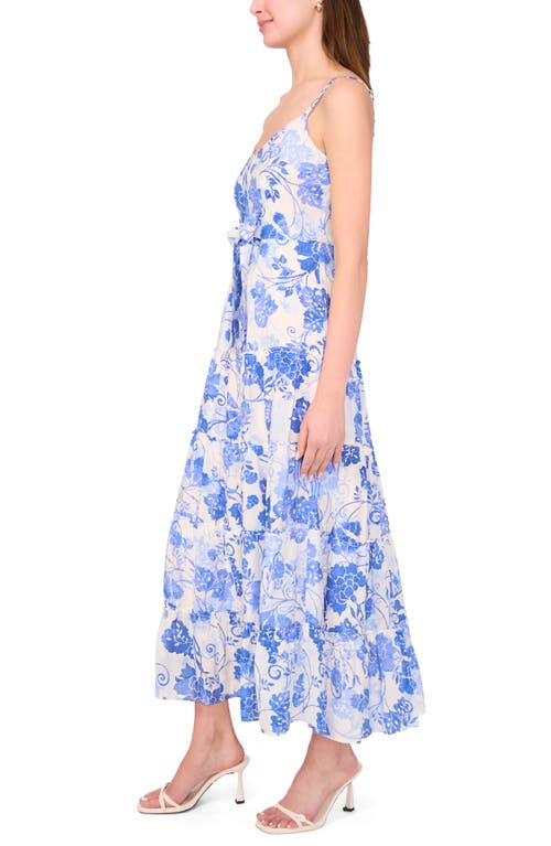 Halogen ® Tie Front Tiered Maxi Dress In Blue