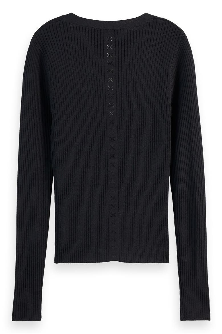 Rib Henley Sweater, Alternate, color, EVENING BLACK