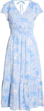 SUGARLIPS Seraphina Floral Print Ruffle Hem Maxi Dress