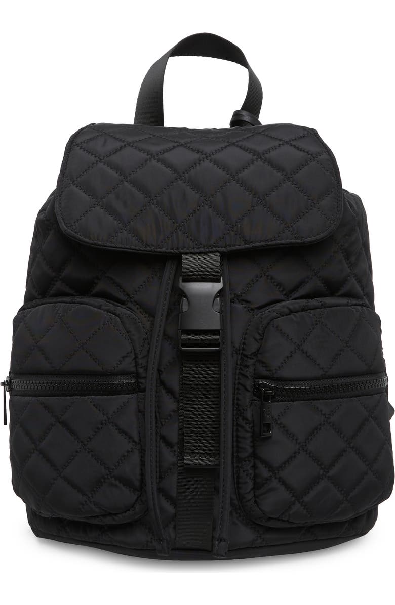 Madden Girl Quilted Nylon Drawstring Backpack, Main, color,