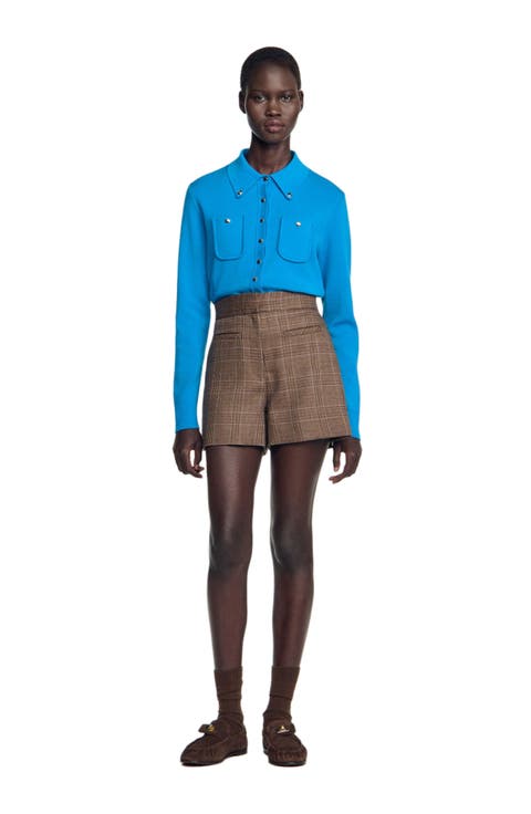 Check Wool Shorts