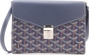 Pre-Owned Goyard Chypre Wallet on Strap Coated Canvas with Leather