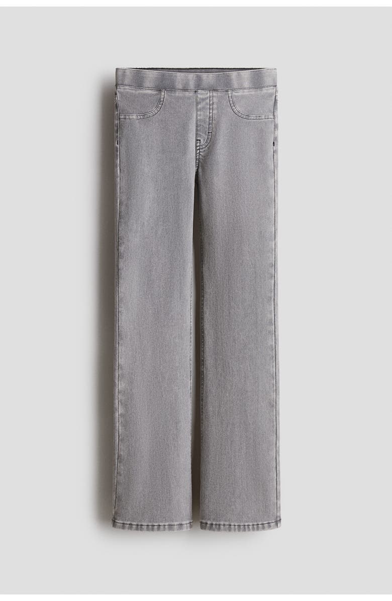 H&M Denim-look Flared Jeggings, Main, color, Washed Gray