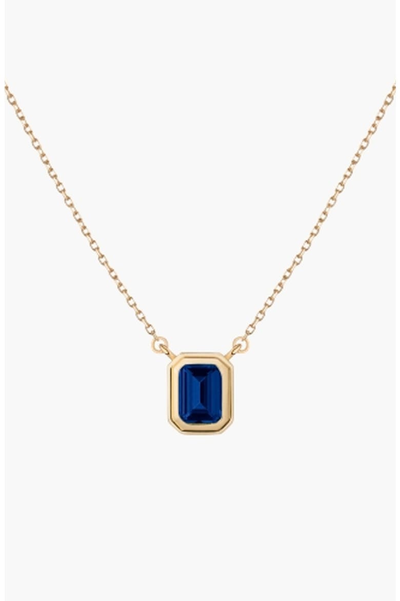Lab Grown Blue Sapphire Heirloom Necklace, Main, color, Yellow