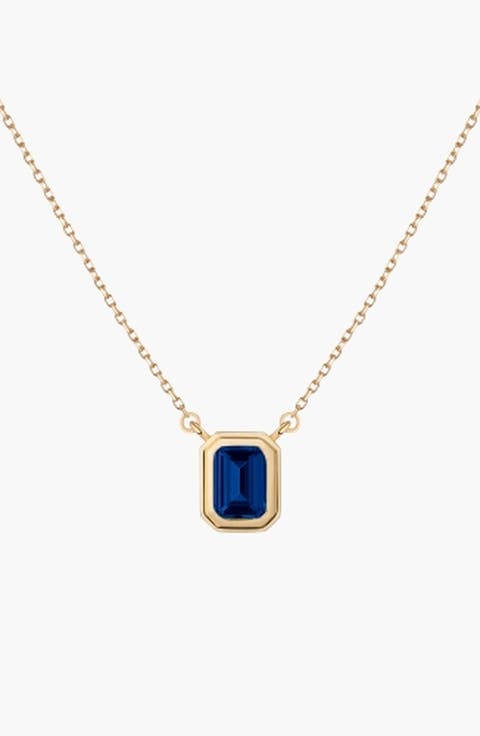 Lab Grown Blue Sapphire Heirloom Necklace