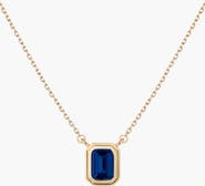 Aurate Lab Grown Blue Sapphire Heirloom Necklace