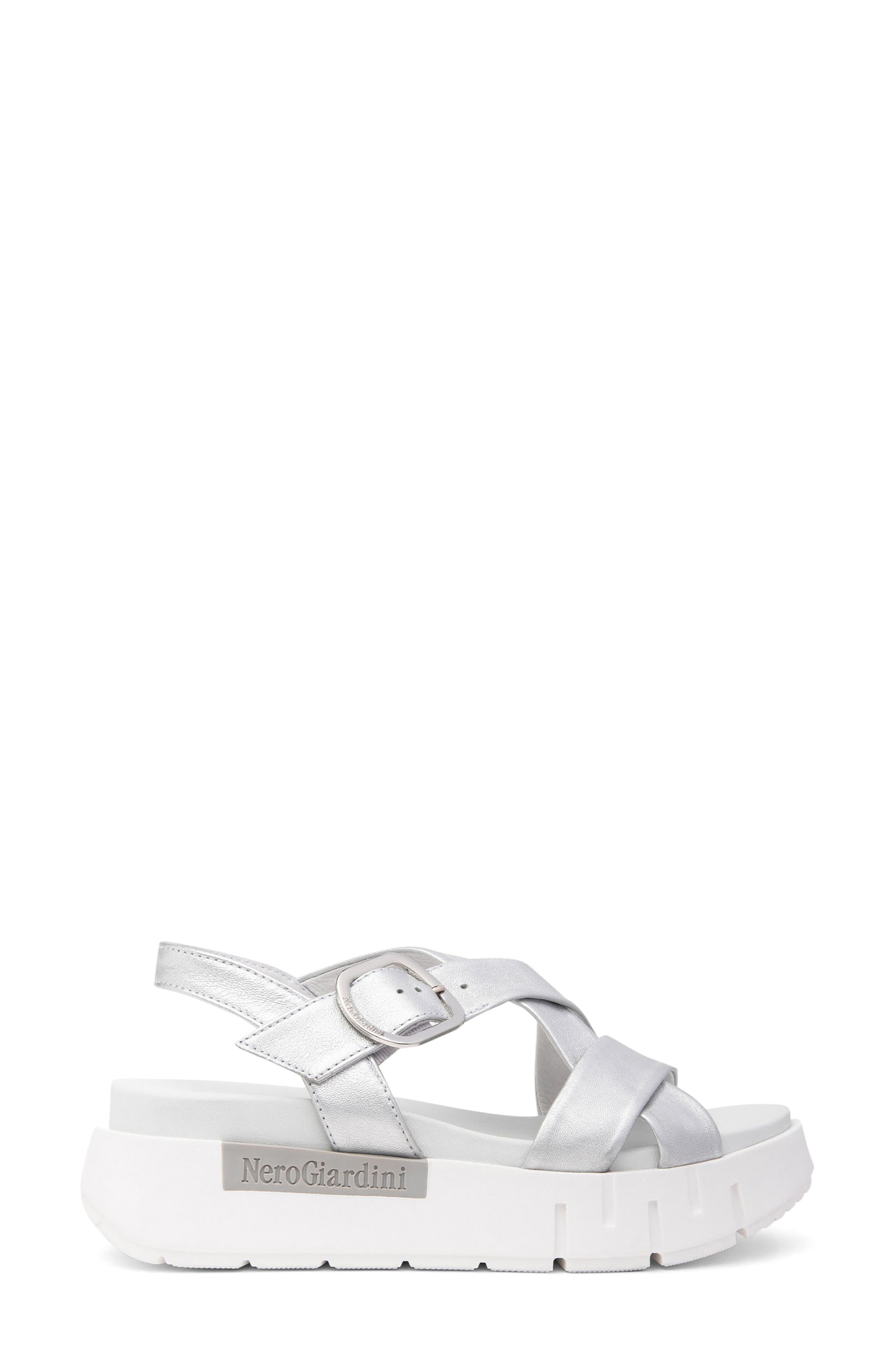 Slingback Platform Sandal, Alternate, color, SILVER
