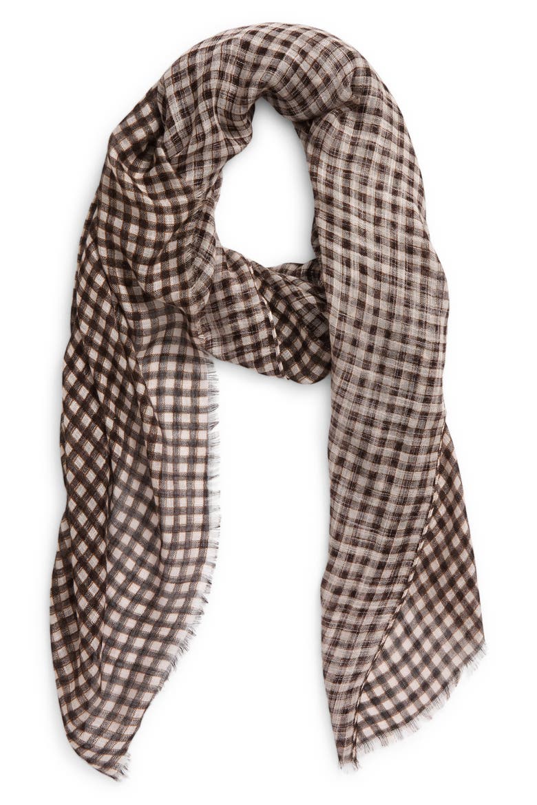Women's Relaxed Scarf, Main, color, IVORY MELODY CHECK