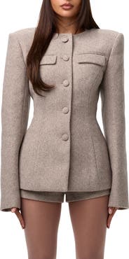 Naked Wardrobe Herringbone Blazer