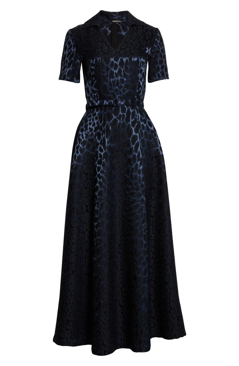 Adam Lippes Leopard Jacquard Wool Blend Belted Dress, Alternate, color,