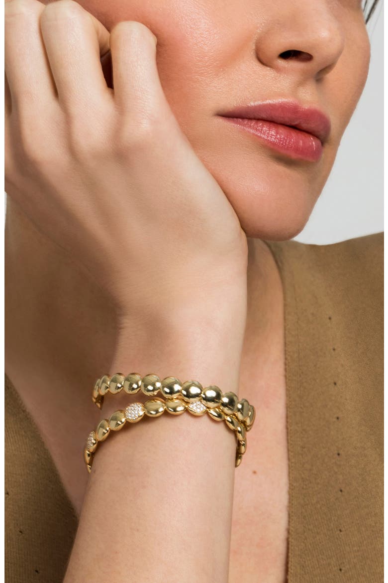 14K Gold Diamond Cluster Cuff Bangle, Alternate, color, 14K YELLOW GOLD
