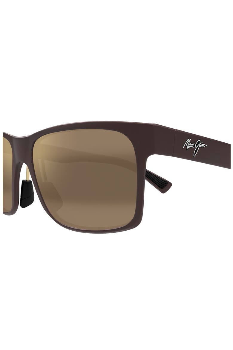 Ho'opili 58mm PolarizedPlus2® Rectangular Sunglasses, Alternate, color, METAL MATTE BROWN/ BRONZE