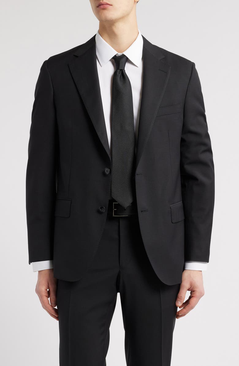 Peter Millar Hartford Classic Fit Black Wool Suit, Alternate, color, Black