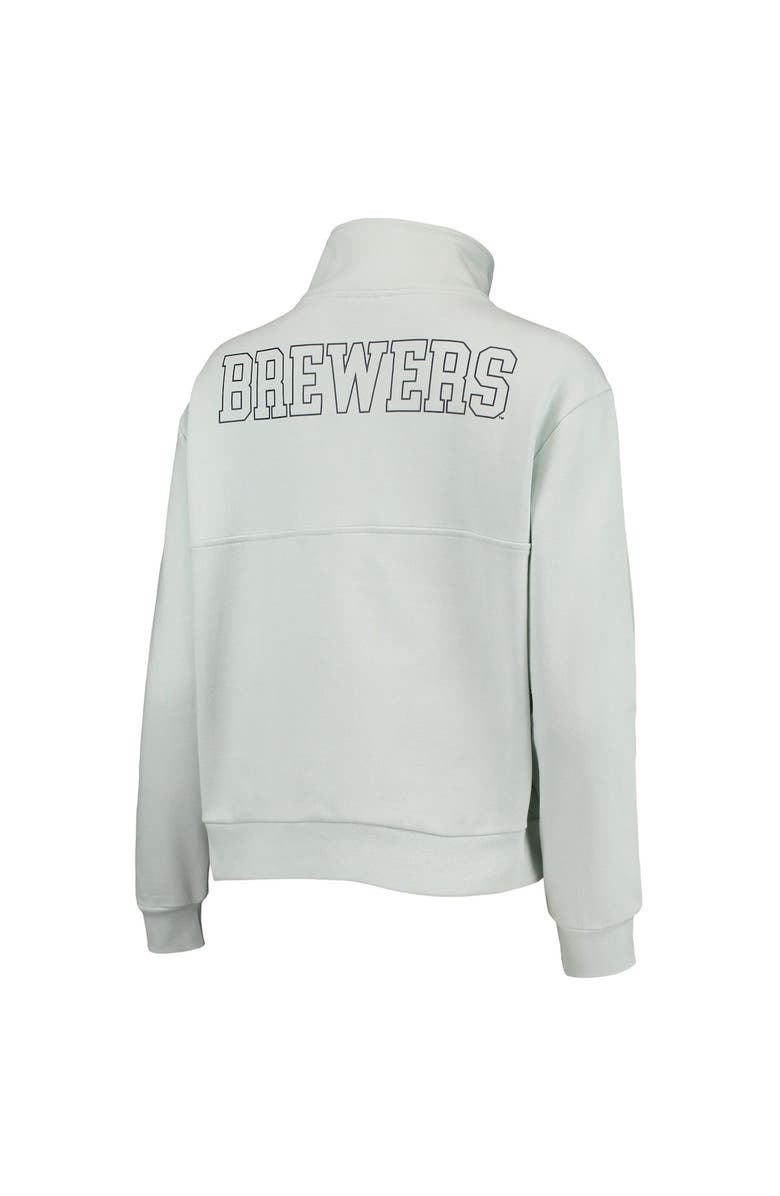 THE WILD COLLECTIVE Women's The Wild Collective Light Blue Milwaukee Brewers Two-Hit Quarter-Zip Pullover Top, Alternate, color, Light Blue