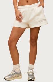 EDIKTED Fleece Logo Sweat Shorts