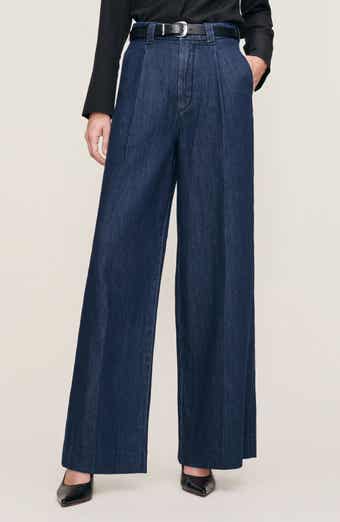 Hepburn Pleated High Waist Wide Leg Jeans
