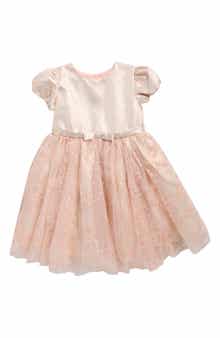 Kids' Metallic Bodice Mesh Dress