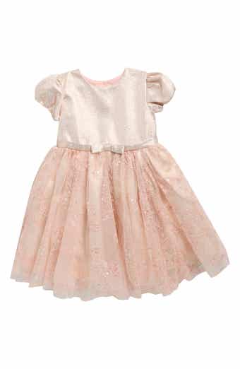 Kids' Metallic Bodice Mesh Dress