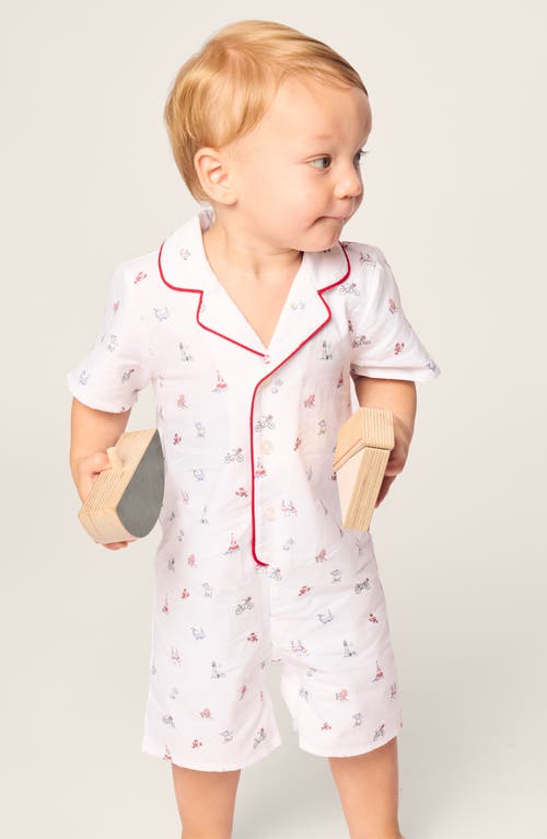 Petite Plume Summer Fitted One-piece Pajamas In White