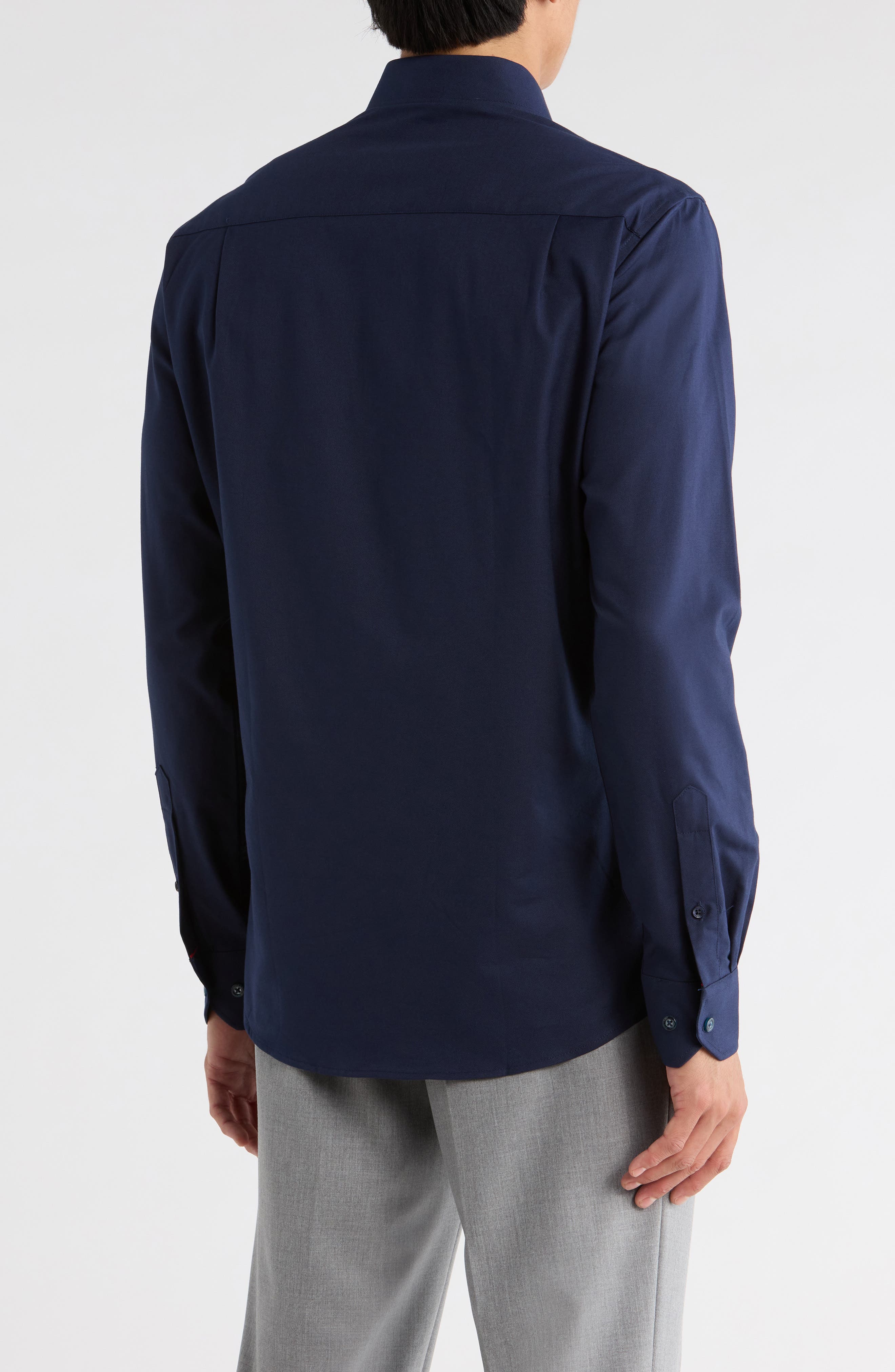 Solid Slim Fit Dress Shirt - image 2