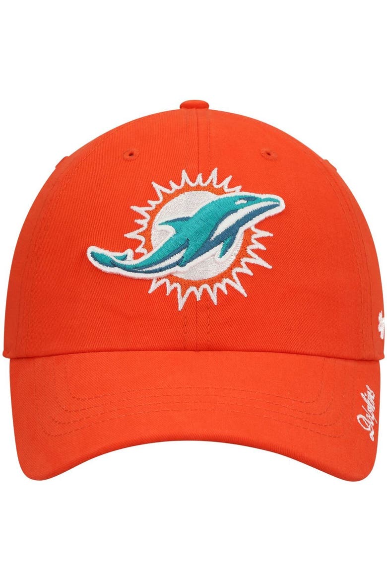 Women's '47 Orange Miami Dolphins Miata Clean Up Secondary Logo Adjustable Hat, Alternate, color, Orange