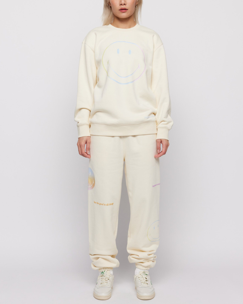 Samii Ryan Smiley Radiate Happiness Crewneck In Bone