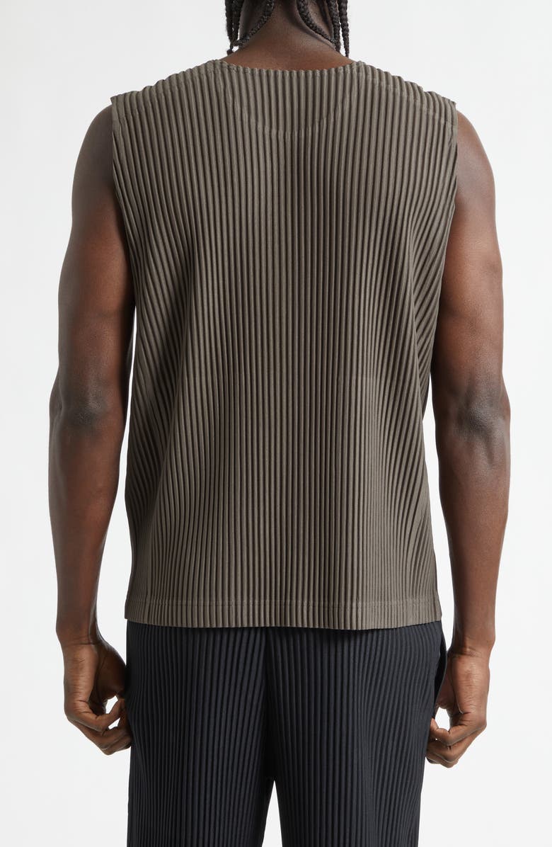 Homme Plissé Issey Miyake Tailored Pleats 2 Sleeveless Top, Alternate, color, Mudstone Gray