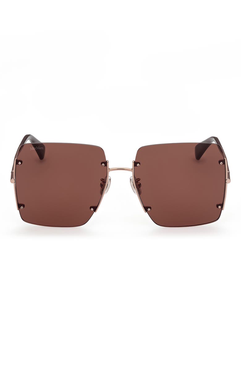 Max Mara 60mm Geometric Sunglasses, Main, color, Bronze/ Other / Brown