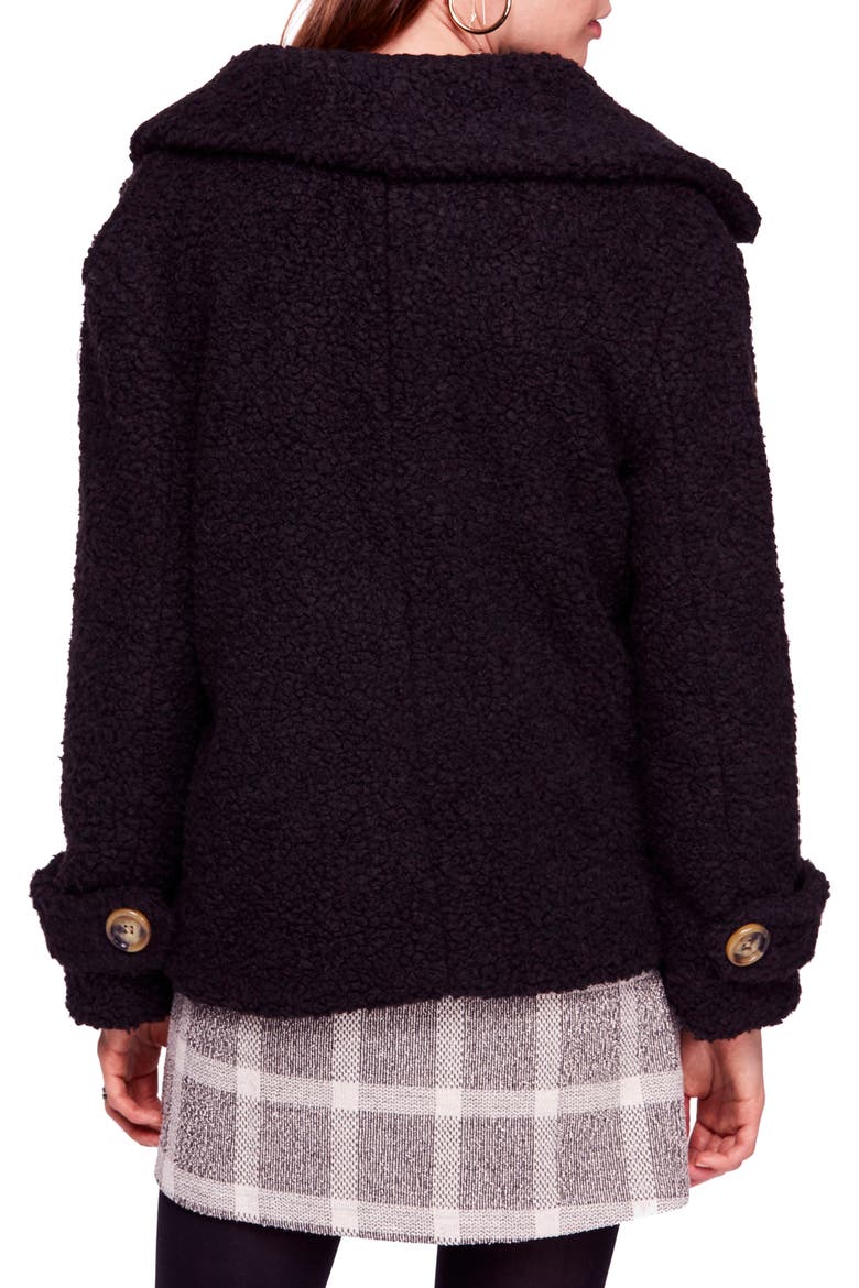 So Soft Teddy Coat, Alternate, color, BLACK