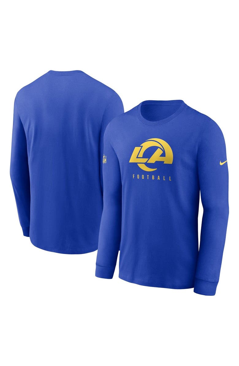 Nike Men's Nike Royal Los Angeles Rams Sideline Performance Long Sleeve T-Shirt, Main, color, Royal