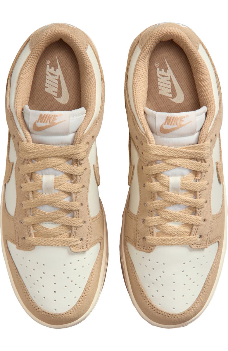 Nike Dunk Low Basketball Sneaker, Alternate, color, Sail/ White/ Gold/ Linen