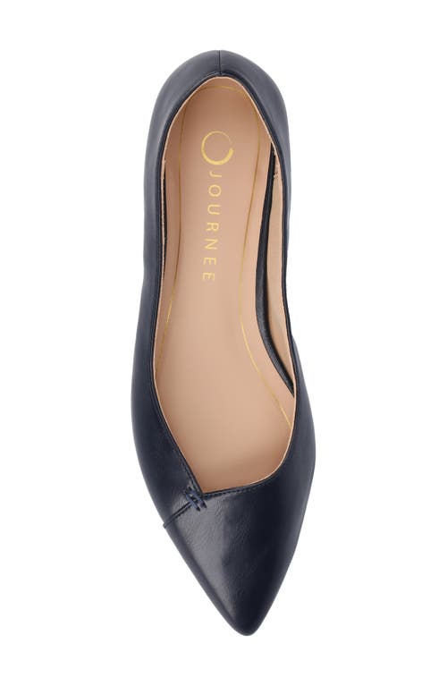 Journee Collection Carmin Pointed Toe Flat In Navy
