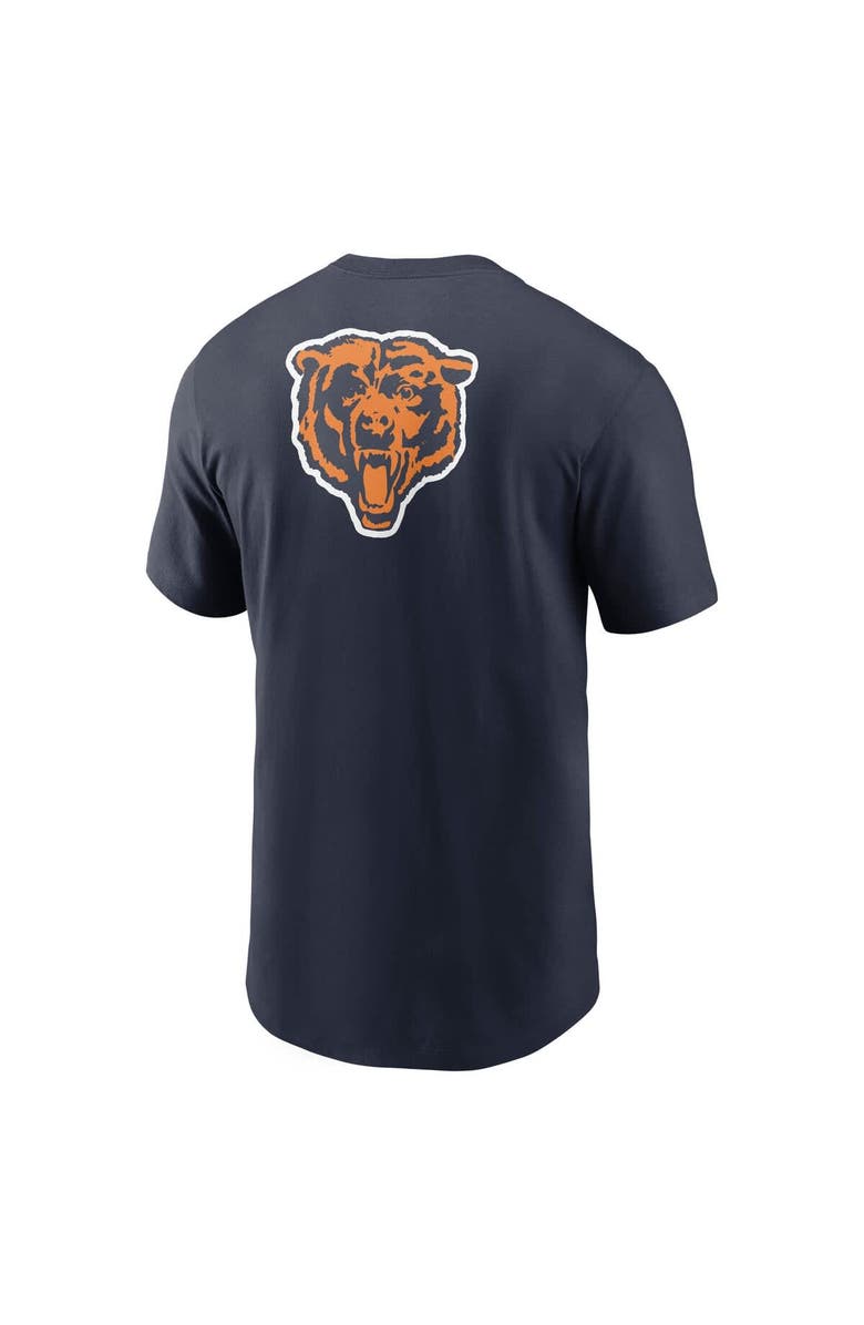 Nike Men's Nike Navy Chicago Bears Rewind Front and Back Hit Essential T-Shirt, Alternate, color, Navy