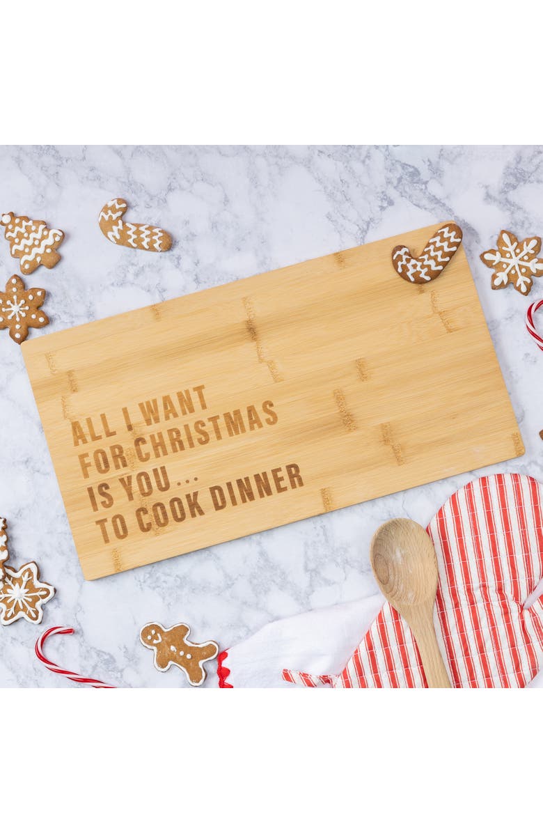 Totalee Gift All I Want For Christmas Cutting Board Wood Brown, Alternate, color,