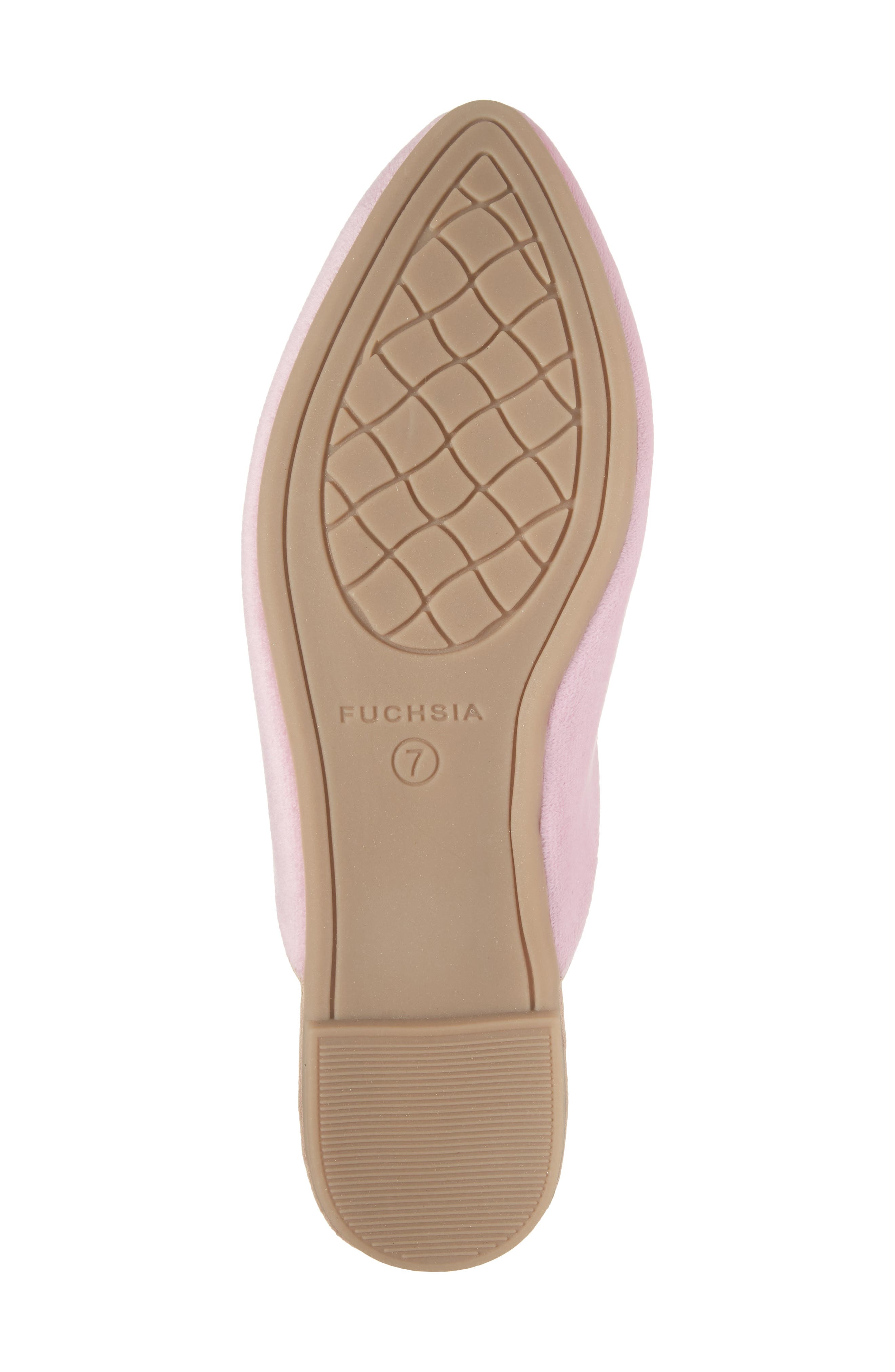 Heart Velvet Flat Mule, Alternate, color, PINK