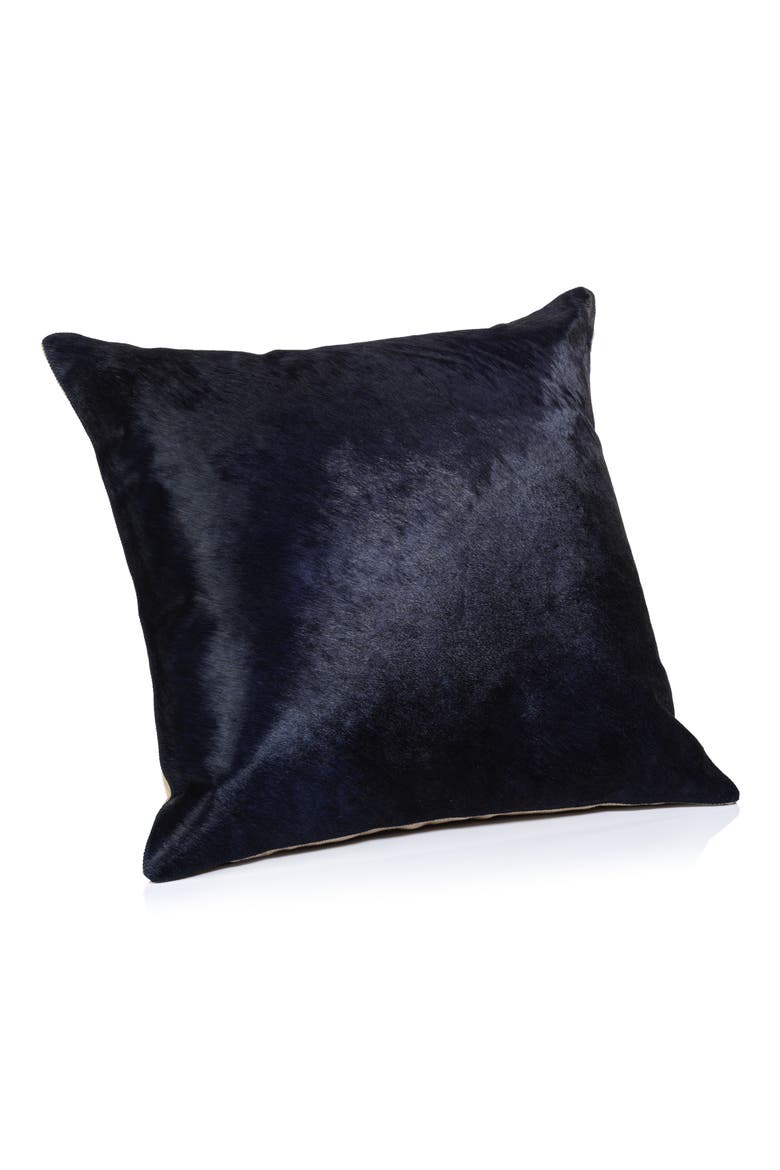 Rutbeek Genuine Calf Hair Throw Pillow, Main, color, BLUE
