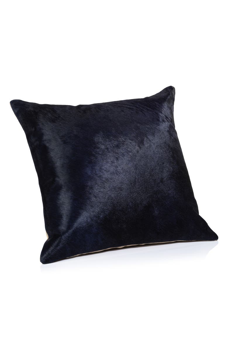 Zodax Rutbeek Genuine Calf Hair Throw Pillow, Main, color, Blue