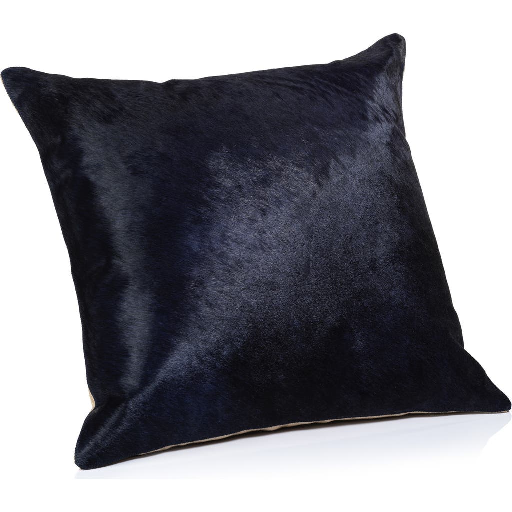 Zodax Rutbeek Genuine Calf Hair Throw Pillow In Blue