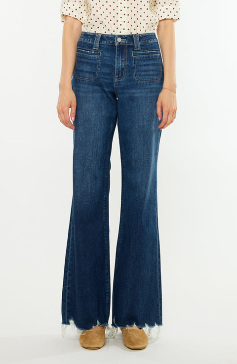 Pattie Essentials Mid Rise Wide Flare Jeans