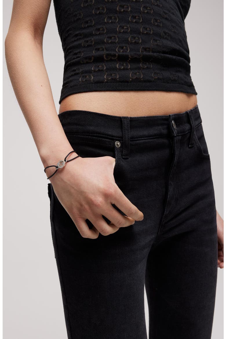 Interlocking-G Cord Bracelet, Alternate, color, SILVER BLACK