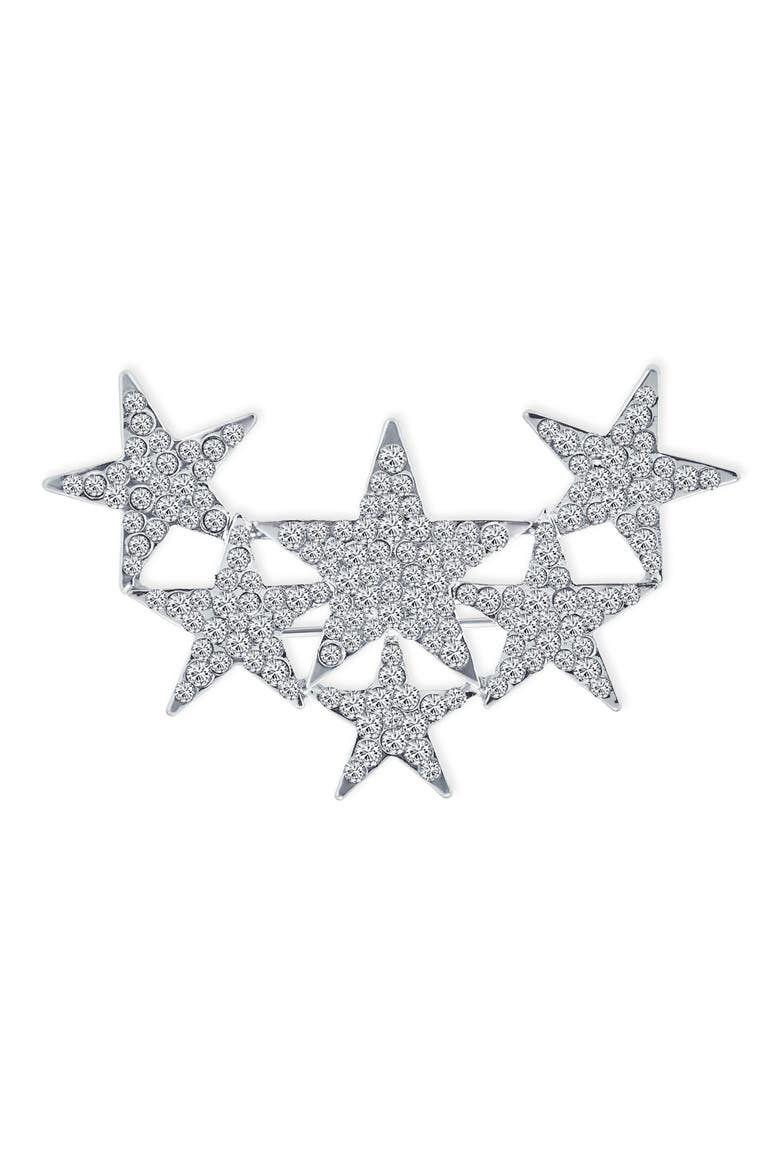 Large Holiday Star Brooch, Main, color, SILVER