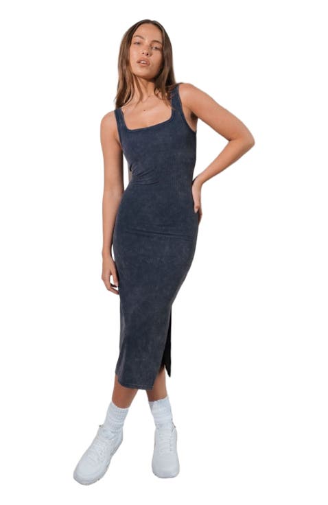 Cloud II Rib Basic Midi Dress