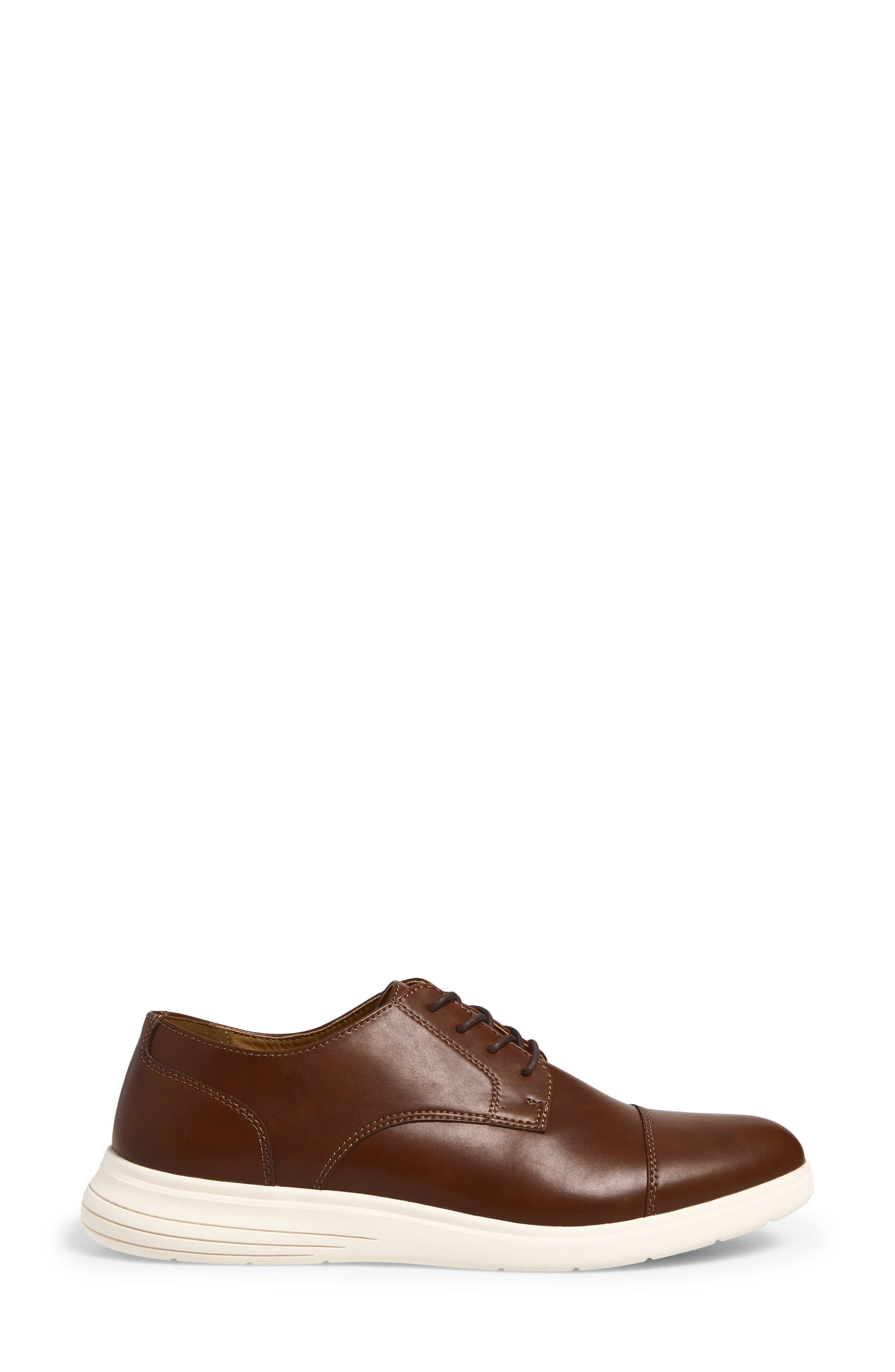 Kohen Hybrid Faux Leather Cap Toe Derby, Alternate, color, BROWN CHESTNUT