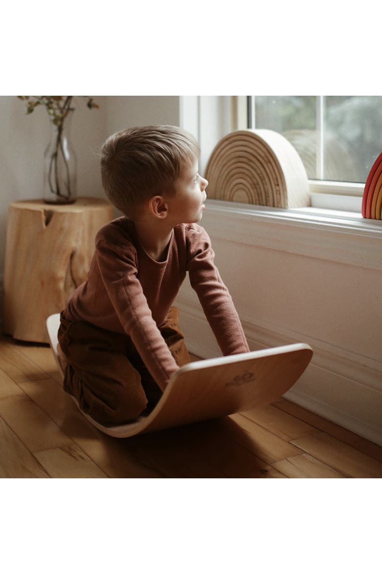All Ages Wooden Balance Board, Ages 18Mo+, Alternate, color, Multicolored