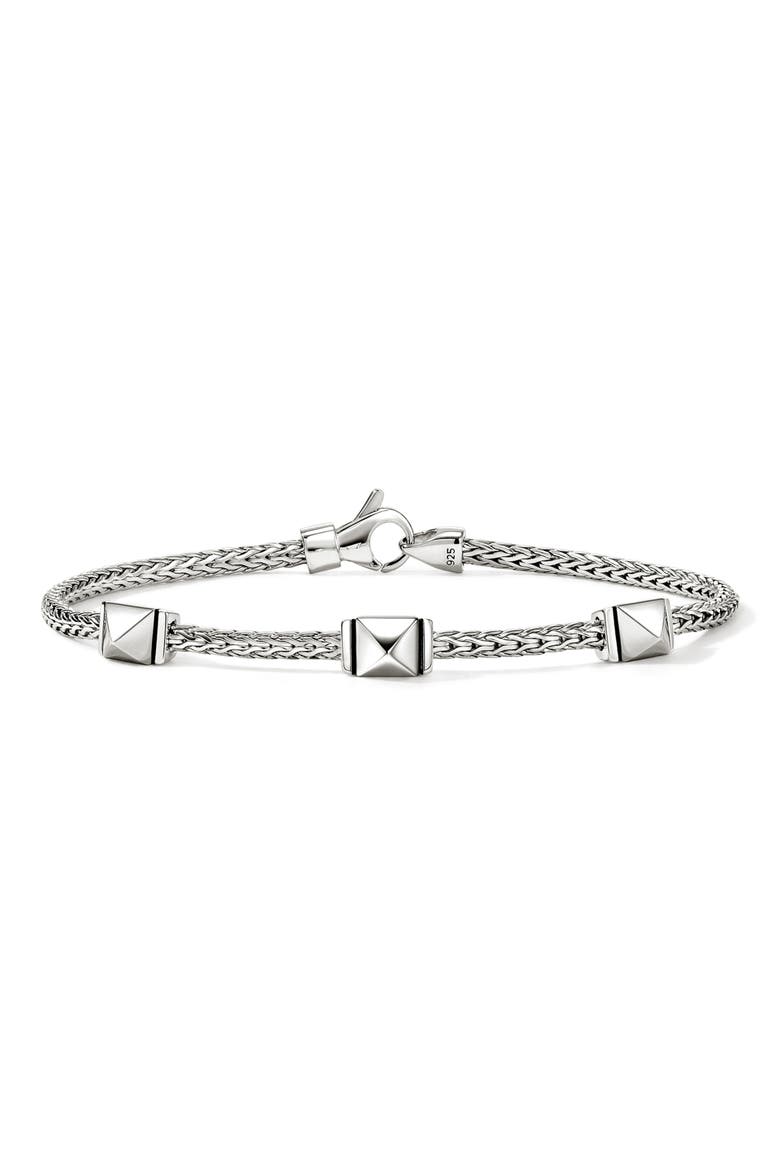 Icon Stud Bracelet, Main, color, SILVER