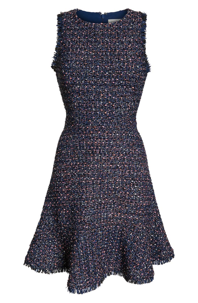 Eliza J Sleeveless Tweed Fit & Flare Dress, Alternate, color, 