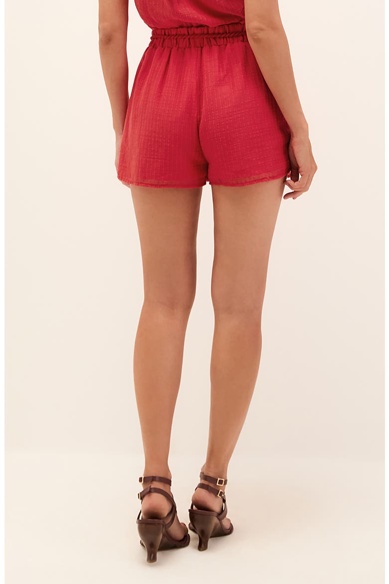 Janet Cover-Up Cotton Shorts, Alternate, color, RED