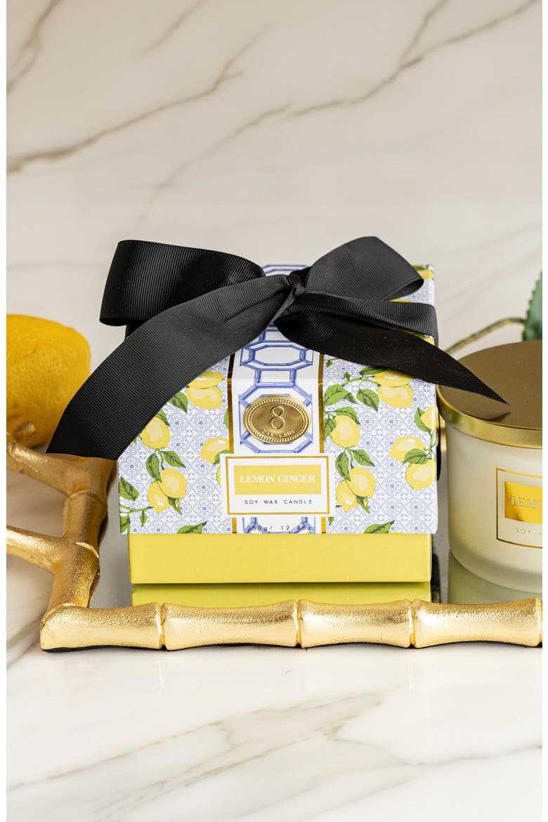 Lemon Ginger 3-Wick Candle, Alternate, color, BLUE